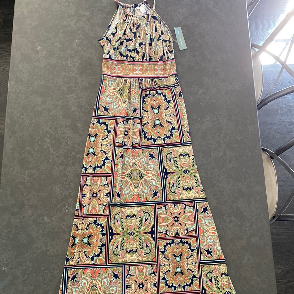 London Times Multicolored Paisley Maxi Dress - NWT